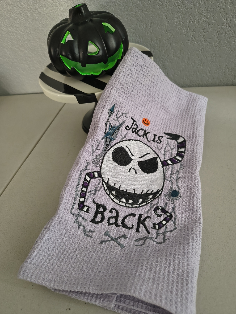 Halloween Hand Kitchen Towel Decor Nightmare Before Christmas Jack Skellington